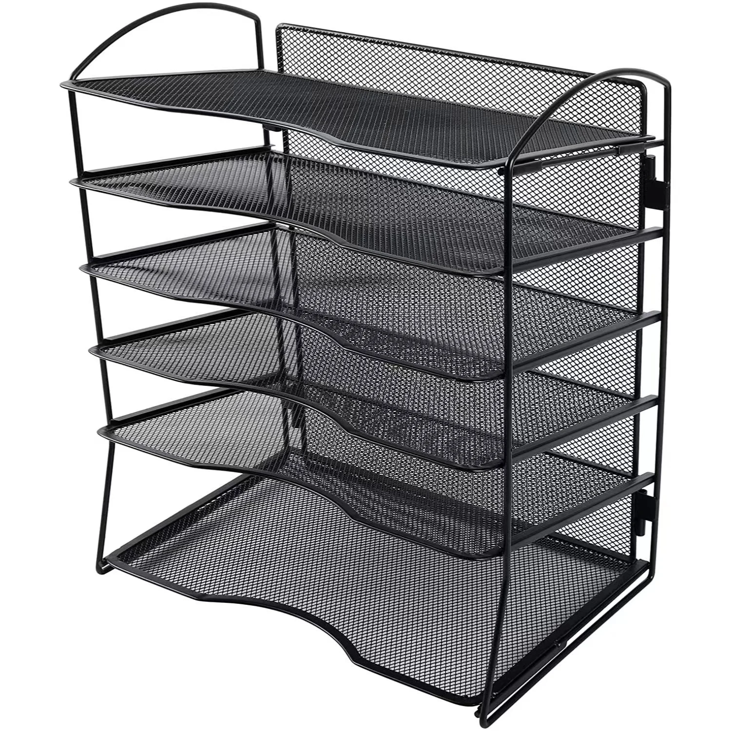 Factory customization mesh 6 layers screwless design iron art document magazine storage metal desk organizer for office