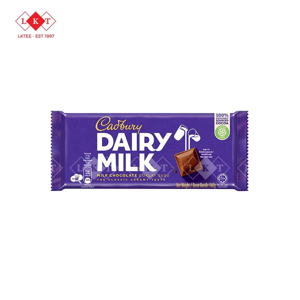 Dairy Milk Chocolate Bar 160G Mondelez Exotic Snacks Confectionary Authorized Distributor Wholesale Malaysia