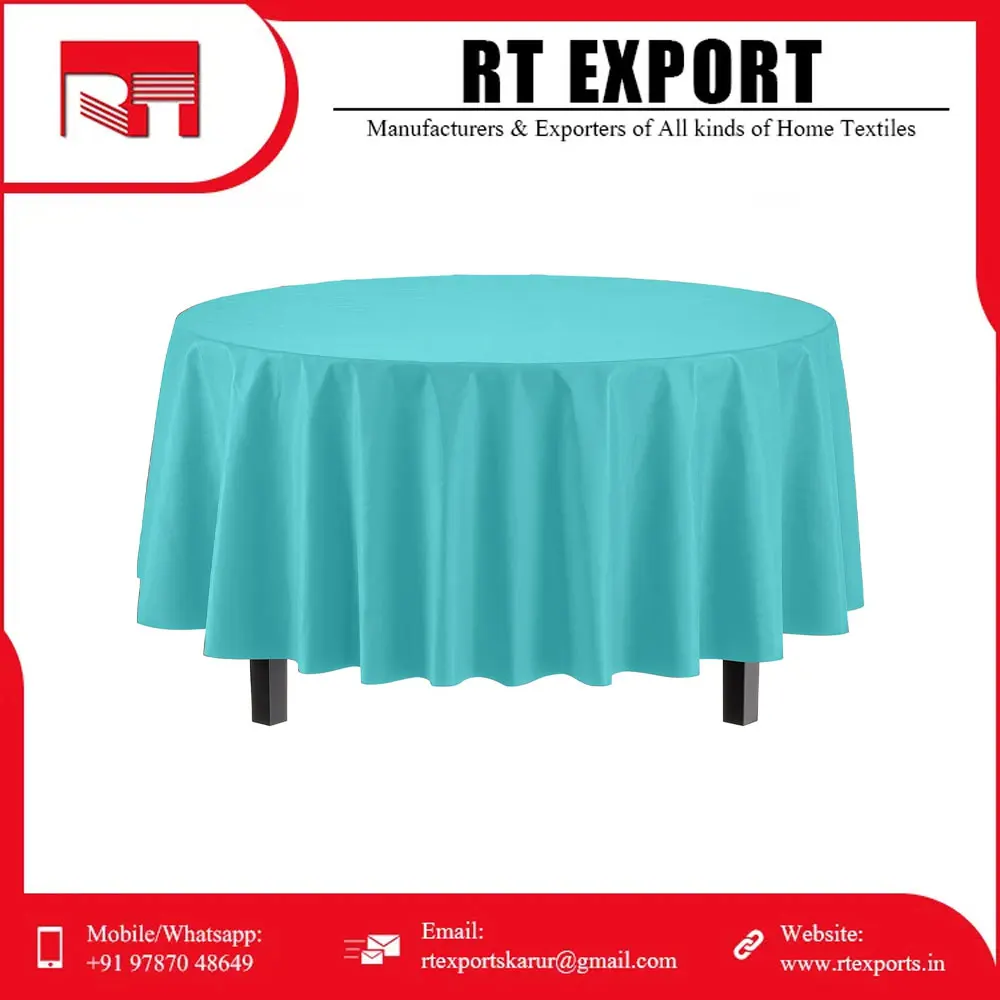Indian Supplier Modern Design Embroidered Pure Cotton Customized Print Hotel Restaurant Dining Tablecloths with Custom Logo
