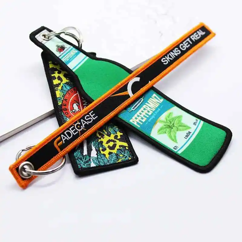 Embroidered Keychains OEM Factory Custom Made Logo Embroidery Key Chains for Designer Bags With Your Own Custom Logo
