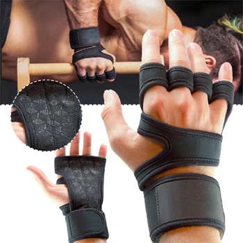 Cross Training Gloves with Wrist Support for Fitness WOD Weightlifting Gym Workout Powerlifting - Silicone Padding no Calluses