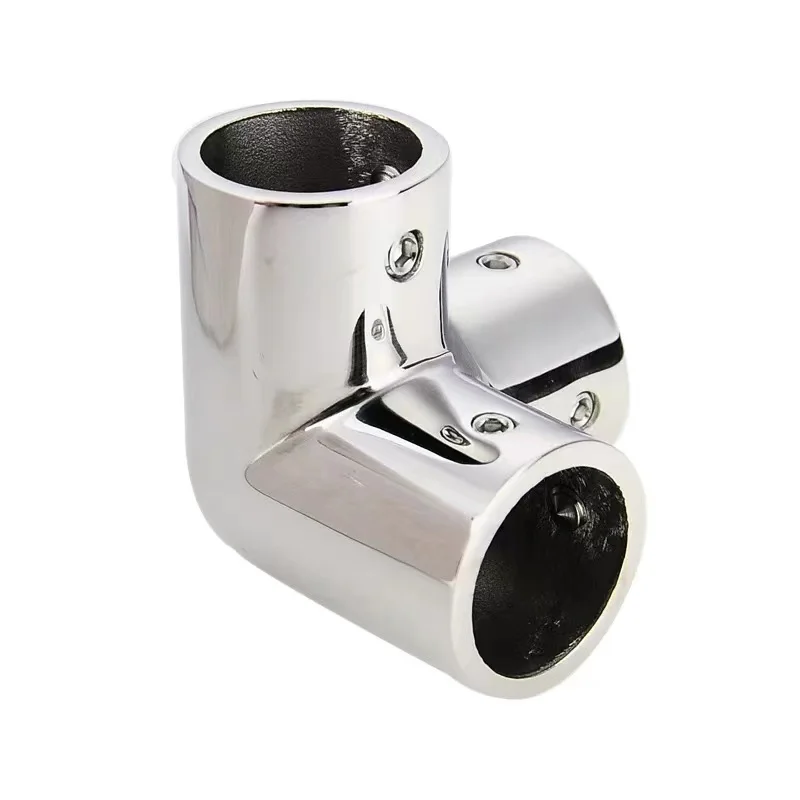 Stainless Steel Handrail Pipe Fitting Marine Hardware Boat Deck Fishing Rod Holder Tee Rail Brackets Connector casting service