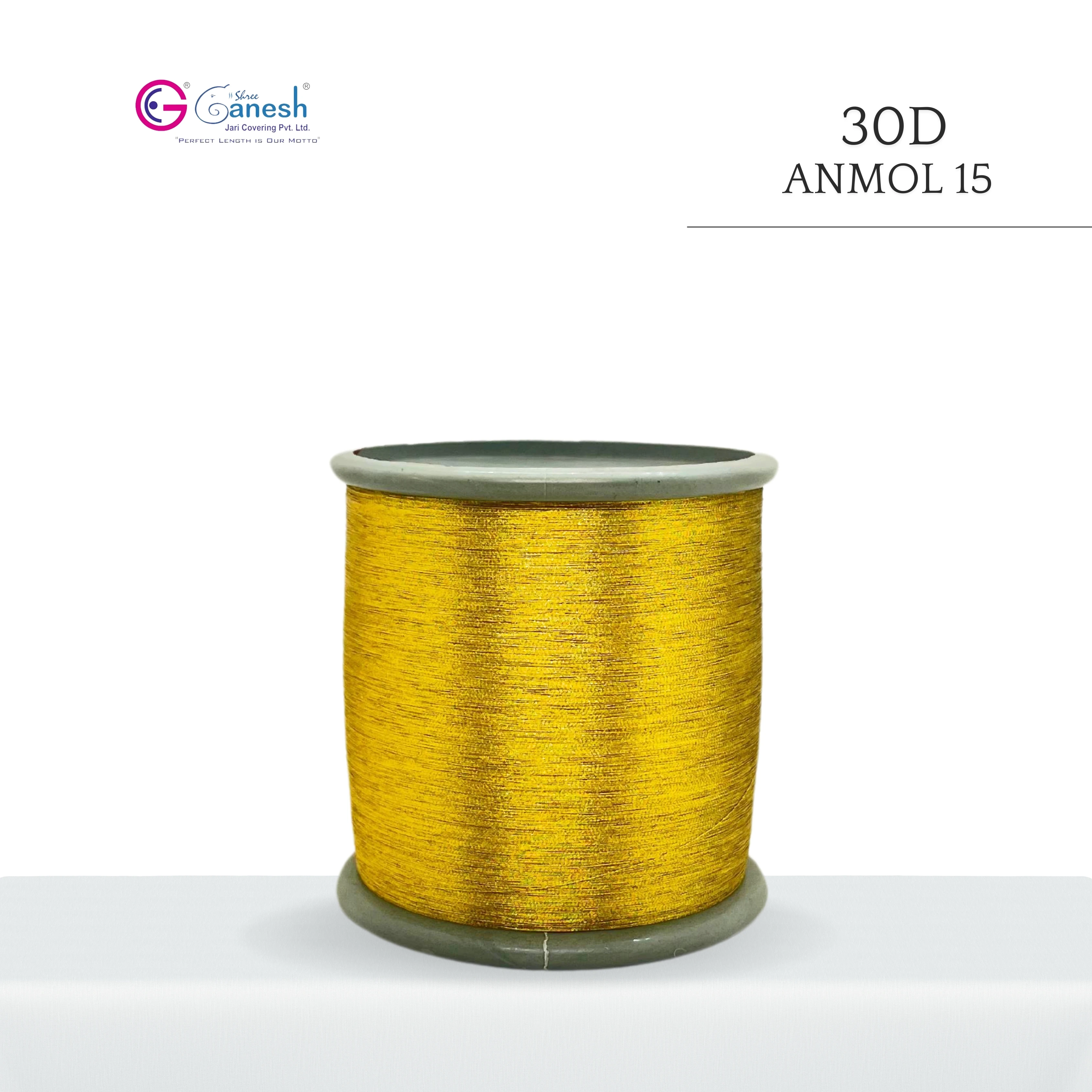 Anmol 30D High Tenacity Polyester Embroidery Yarn Lurex Jari Metallic Flora Yarn with Floral Design