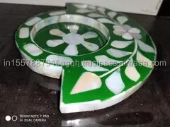 half shape design tea coaster unique design handmade mother of pearl