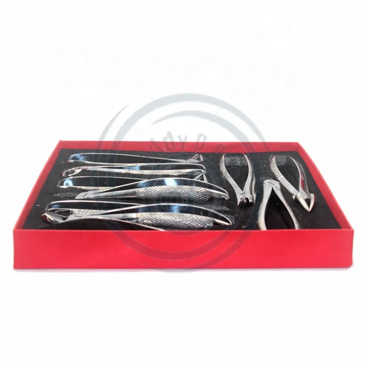 Pliers Laboratory Dental Extracting Forceps Set of 10pcs Stainless Steel Dental Instruments Dental Pliers for Dentist with Tool