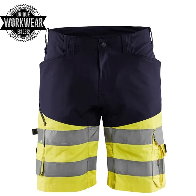 Wholesale Men Work Wear High Visibility Construction Roadway Workwear Safety Reflective Shorts For Men