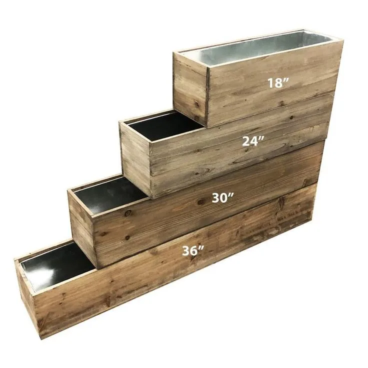 Wholesale Wooden Planter With Zinc Liner Undersides Indoor And Outdoor Flower Pots And Planters Interior Home Decoration Custom