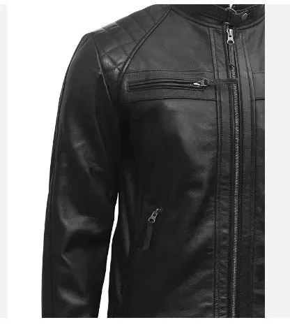 Fashion Men black Lamb Leather Jacket/men leather jackets Pakistan leather jackets Coats New High Quality