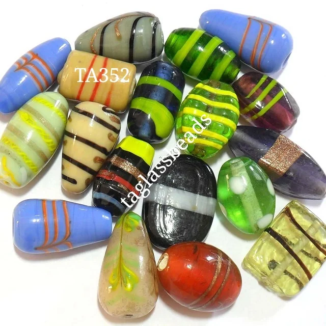 Multicolor Glass Rainbow Beads Mix  Color Fancy Dotted Glass Beads Loose Crystal Beads Buy At Best Price