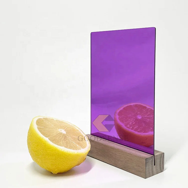 Goodsense Espejo De Plastico Direct Factory Adhesive Paste Mirror PMMA Purple Acrylic Single Sided Mirror Sheet