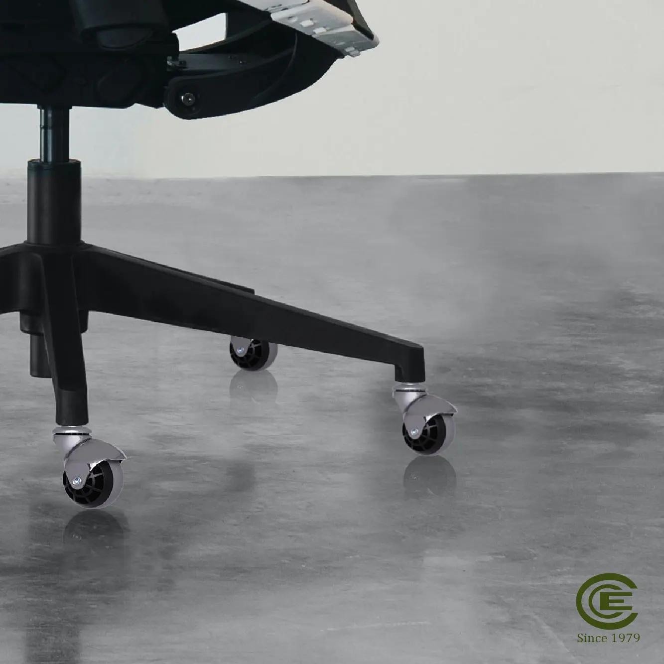 Office Chair Grey Rubber Wheel Ball Casters 2 inch With Universal Stem Size