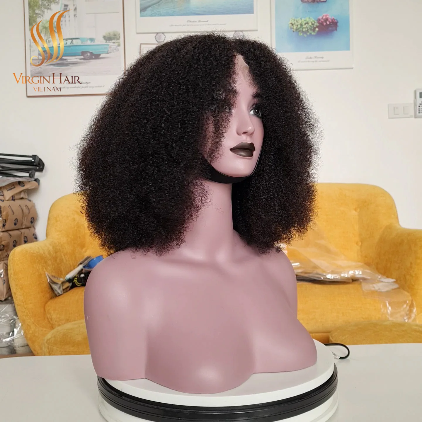[CAMBODIAN RAW HAIR] High Quality Factory Price Raw Afro Kinky Curly Hd Lace Front Human Hair Wig