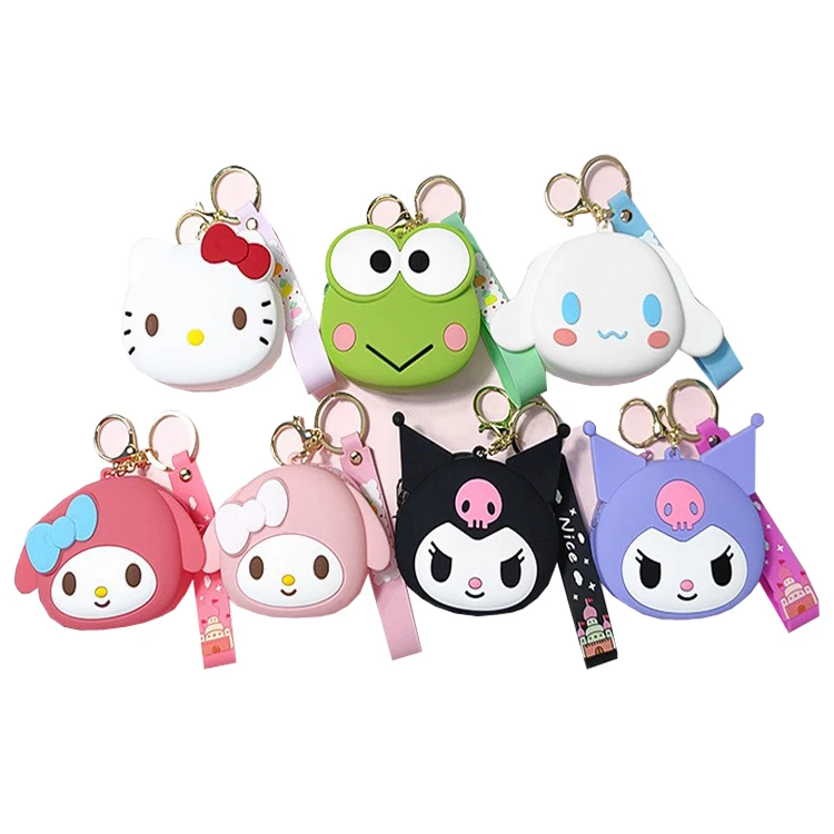 Hello KT Mini silicone coin purse kids cartoon storage bag  kids cute cartoon silicone wallet
