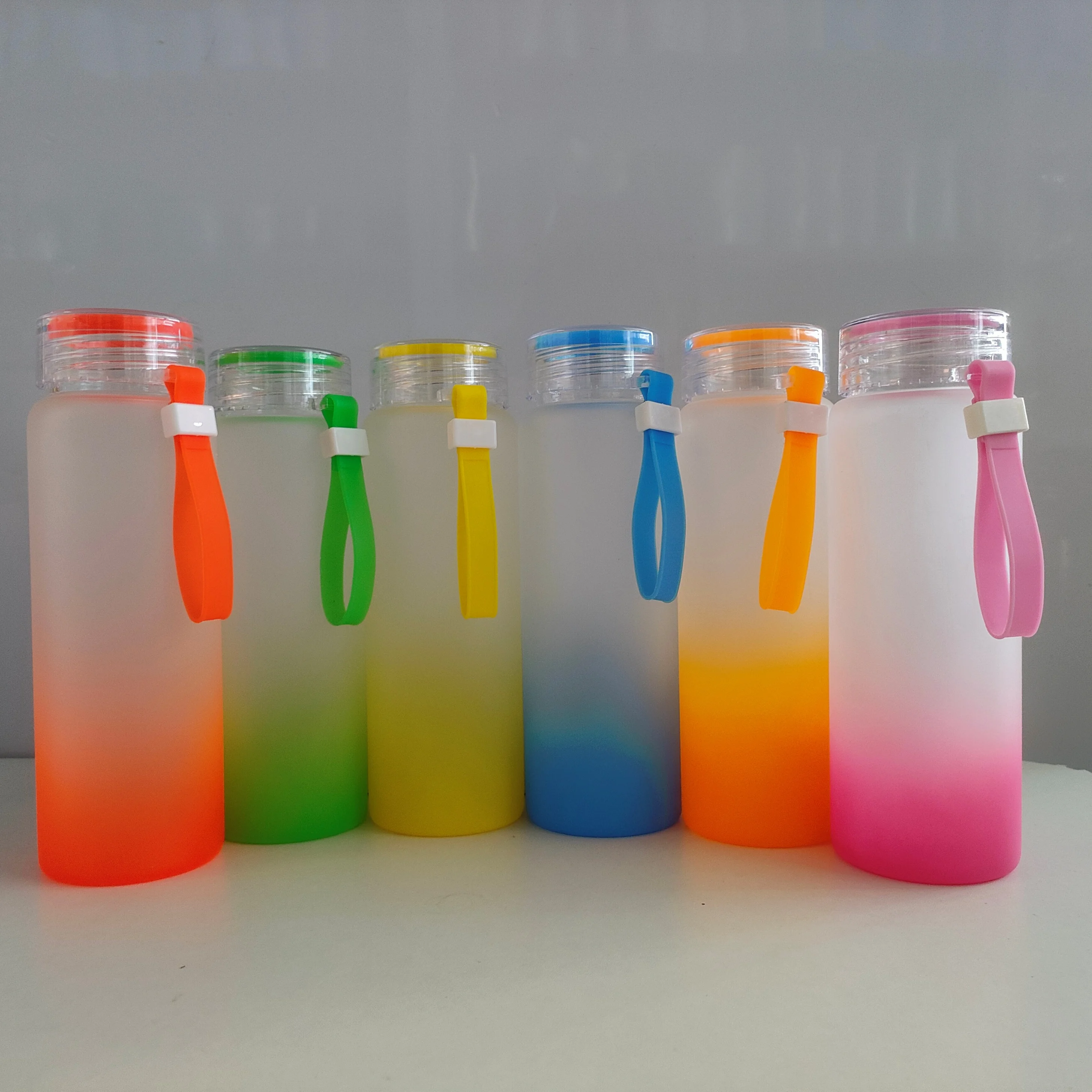 Amazon Hot Sale 17oz Sublimation Glass Frosted Mix Color Straight Cup