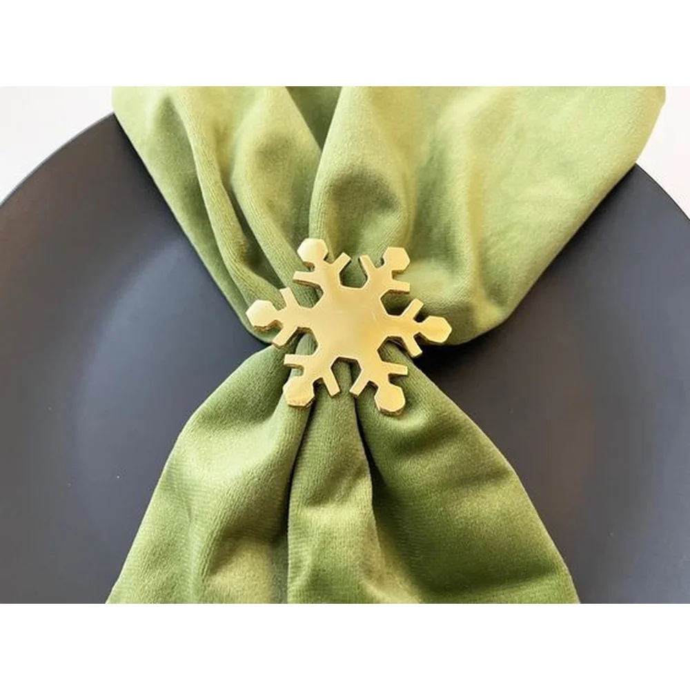 Gold Plated Snowflake Design Gold Plated Napkin Ring Dining Table Decor Metal Napkin Ring for Weddings Hot Summer Color