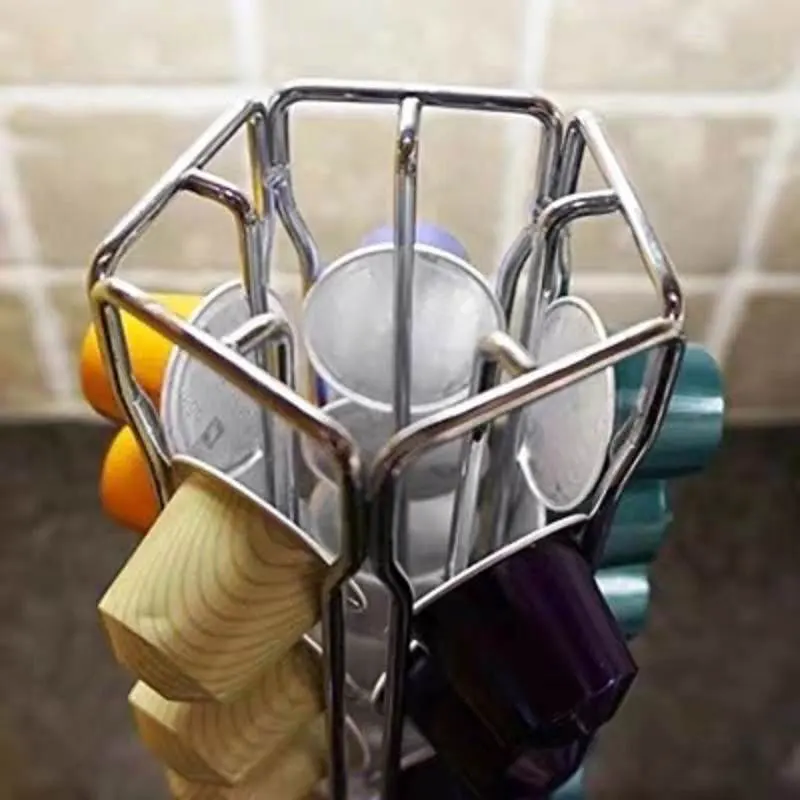 Wholesale Supplier Standing Eco Metal Gold Carousel Mug Cup Capsule Coffee Pod Holder