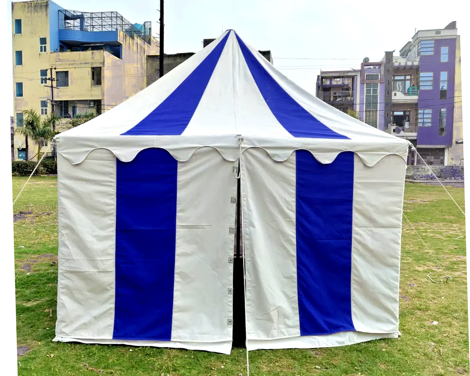 Premium 8x8 Meter Medieval Square Tent Easy Setup All-Weather Protection Reenactment Faire Waterproof Canvas Cotton Portable