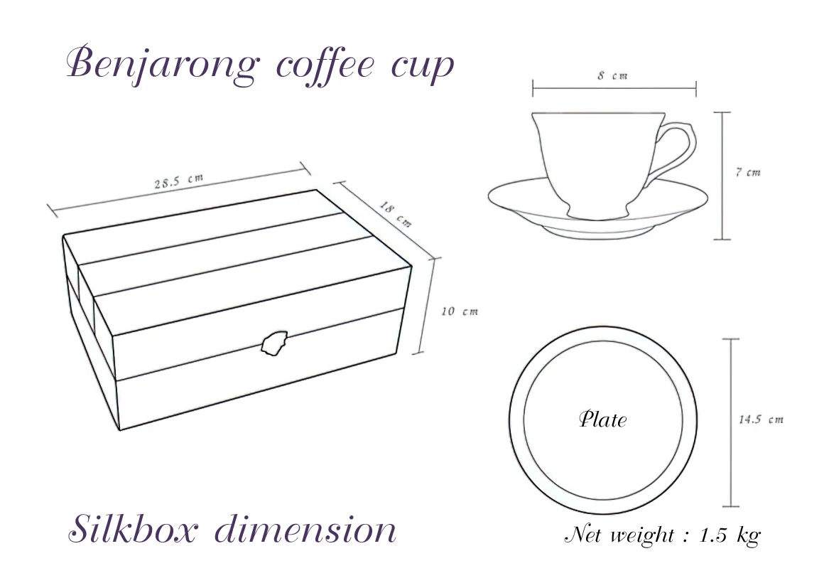 Benjarong Coffee Cup In Song-Kran festival pattern Product From Thailand Cup Thailand Traditional Handmade Decoration