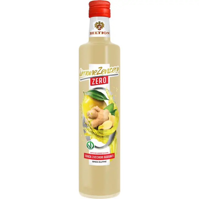 Premium Italian lemon and ginger DRINK ZERO 500 ml VEGANOK certified to be diluted for drinksNo sugar added no calories