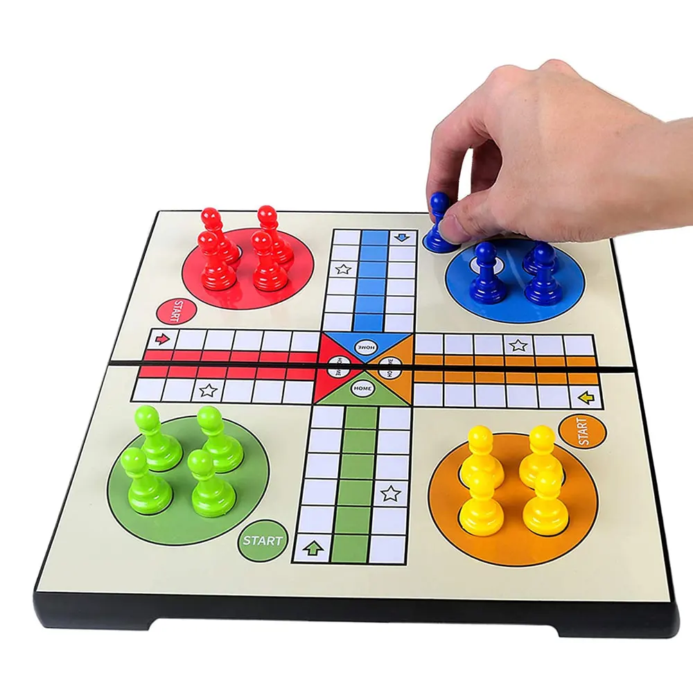 Wholesale 2023 New Design Wooden Ludo Board Game Set Various Types to Print for Kids Party Outdoor Play Educational Feature