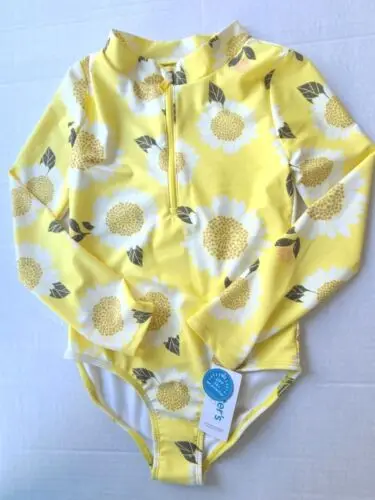 NWT ONE PIECE SUNFLOWER RASHGUARD SWIMSUIT BATHINGSUIT