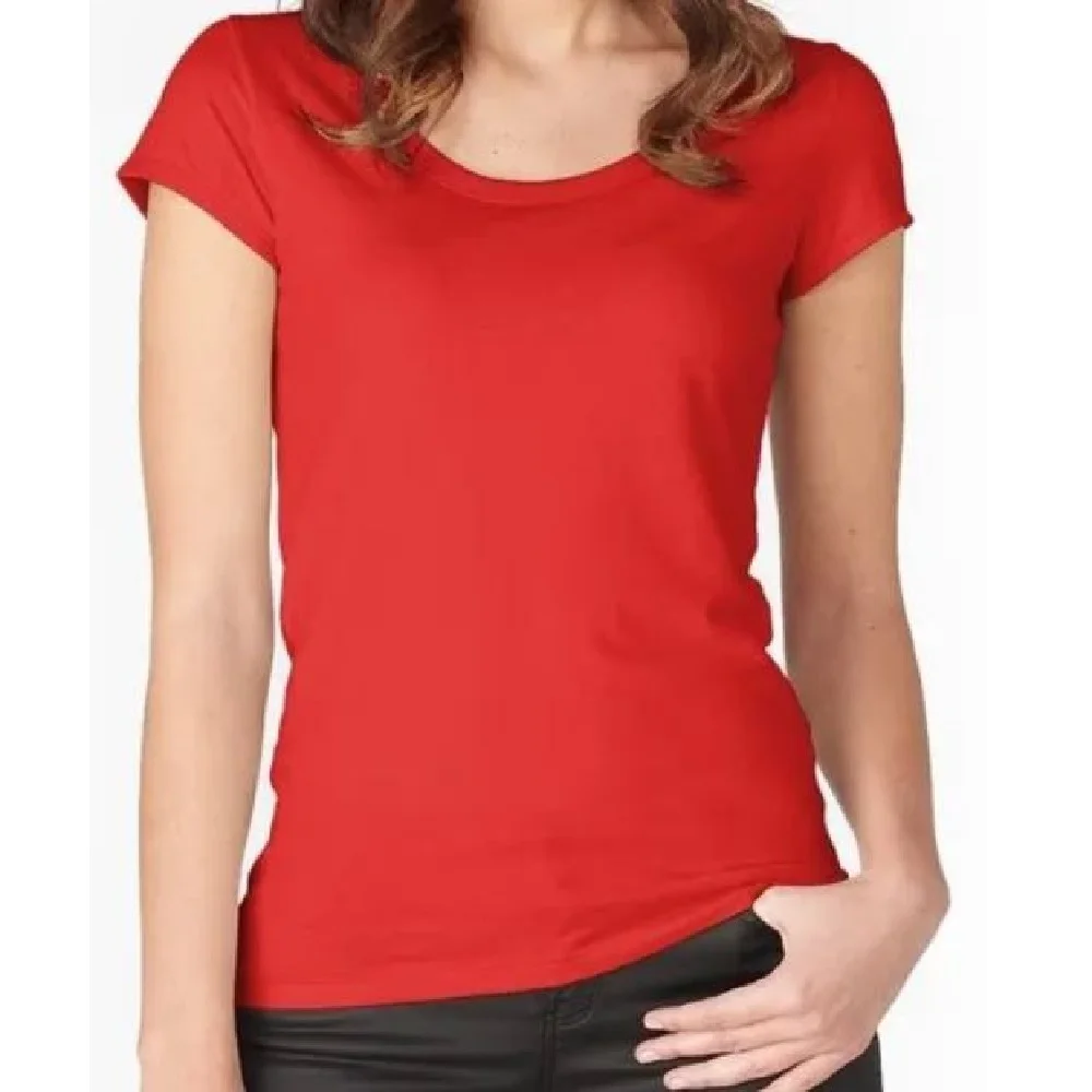 100% Cotton New Fashionable T Shirt Women Personalized Solid Short Sleeve T Shirt Dress Clothing Casual Custom Summer Western