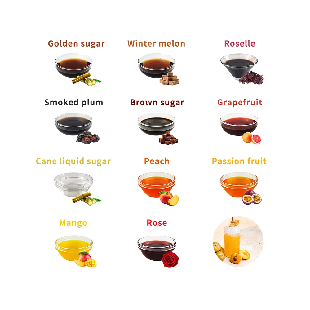 Hot selling 2023 peach syrup bottle for tasty non-alcoholic beverage and iced tea