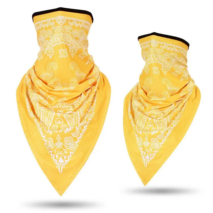 Custom Paisley Ice Silk Mesh Bandanas for Women UV Protected Cycling Triangle Face Mask Neck Gaiter Cover Scarf Outdoor Hiking