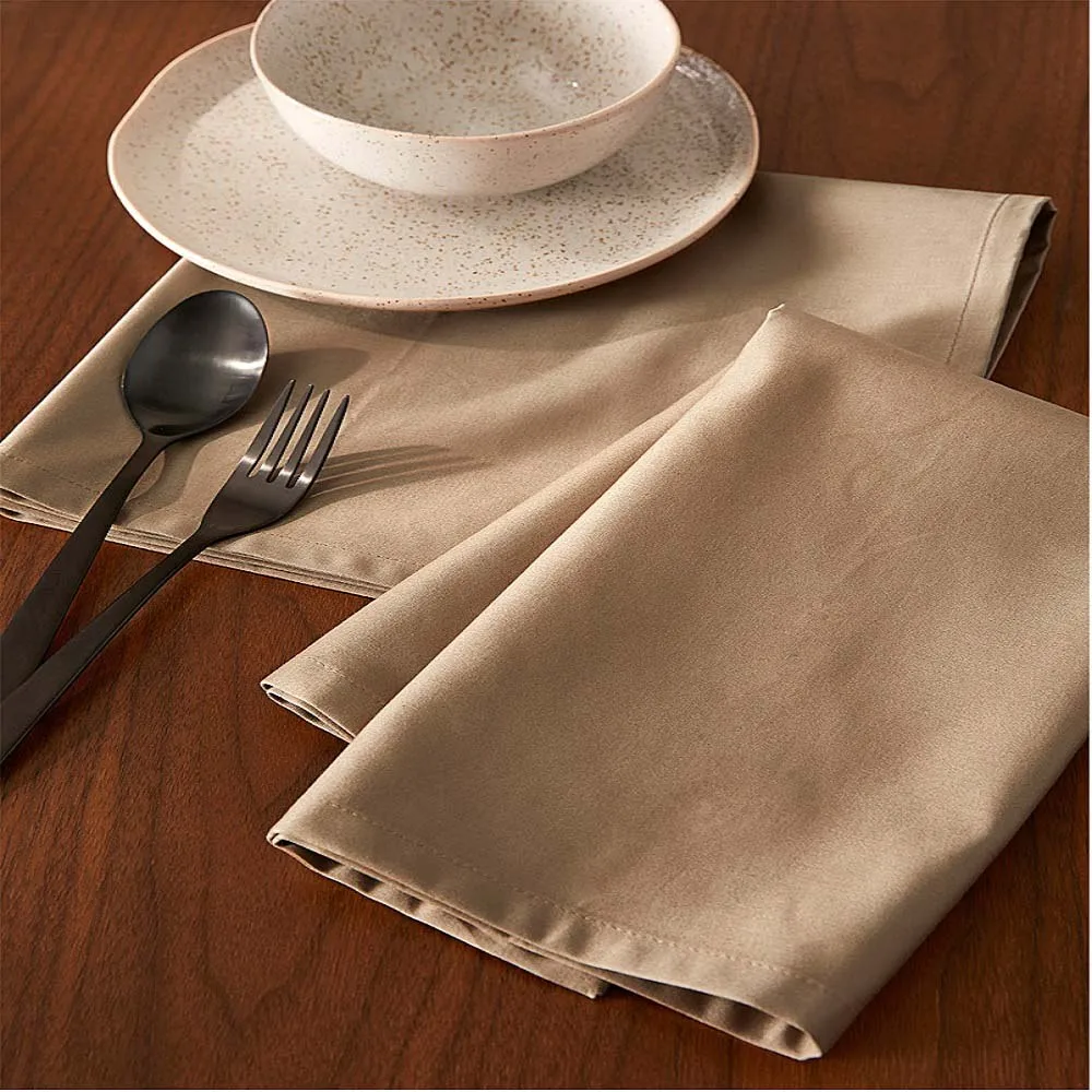 High Quality Custom Printed White Color Plain Dining Restaurant Napkin Washed 100% Cotton Table Kitchen Napkins Sustainable