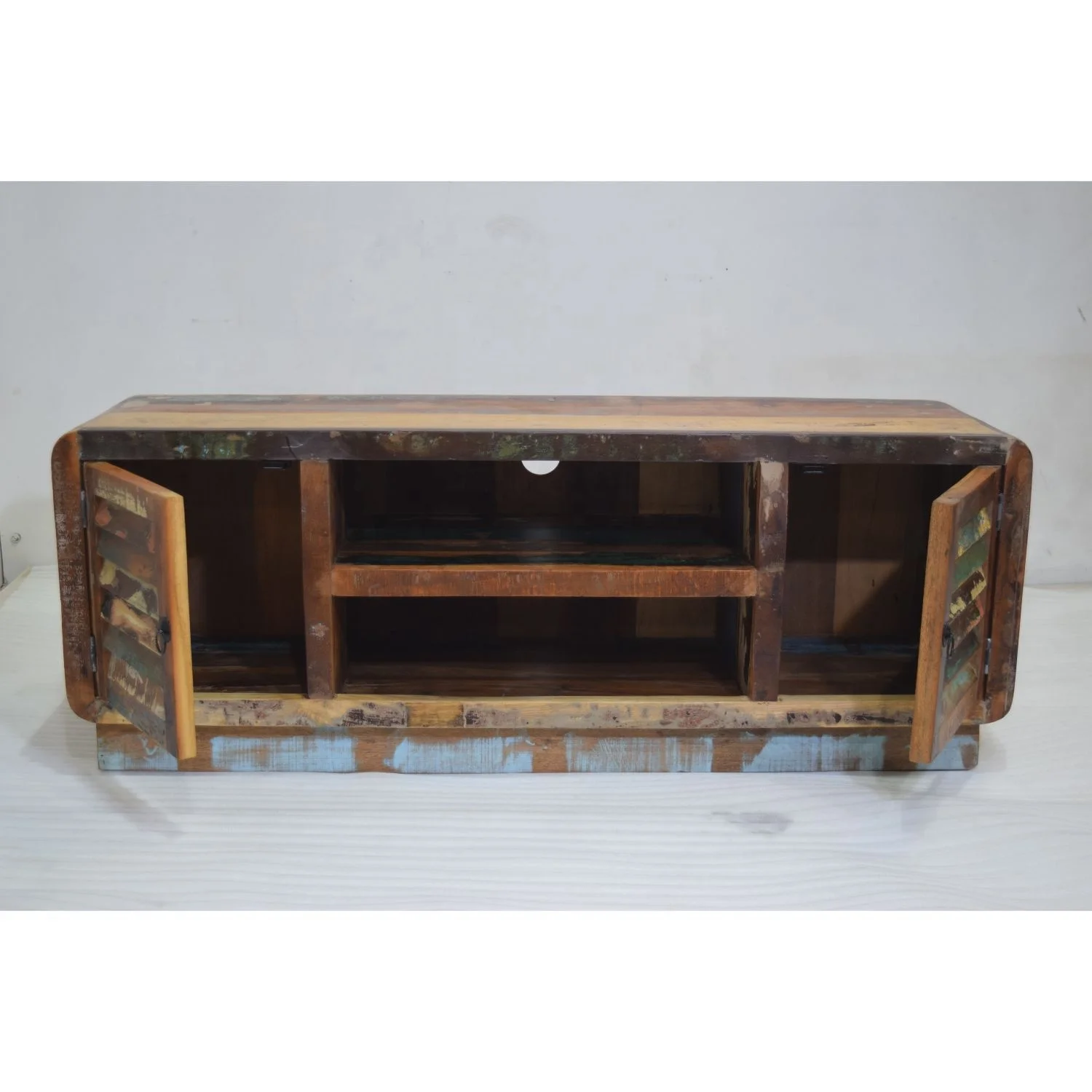 Ethnic Indian Antique Reclaimed Wooden Storage Display Living Room BedRoom Hotel Apartment Villa Entertainment Tv Stand Cabinet