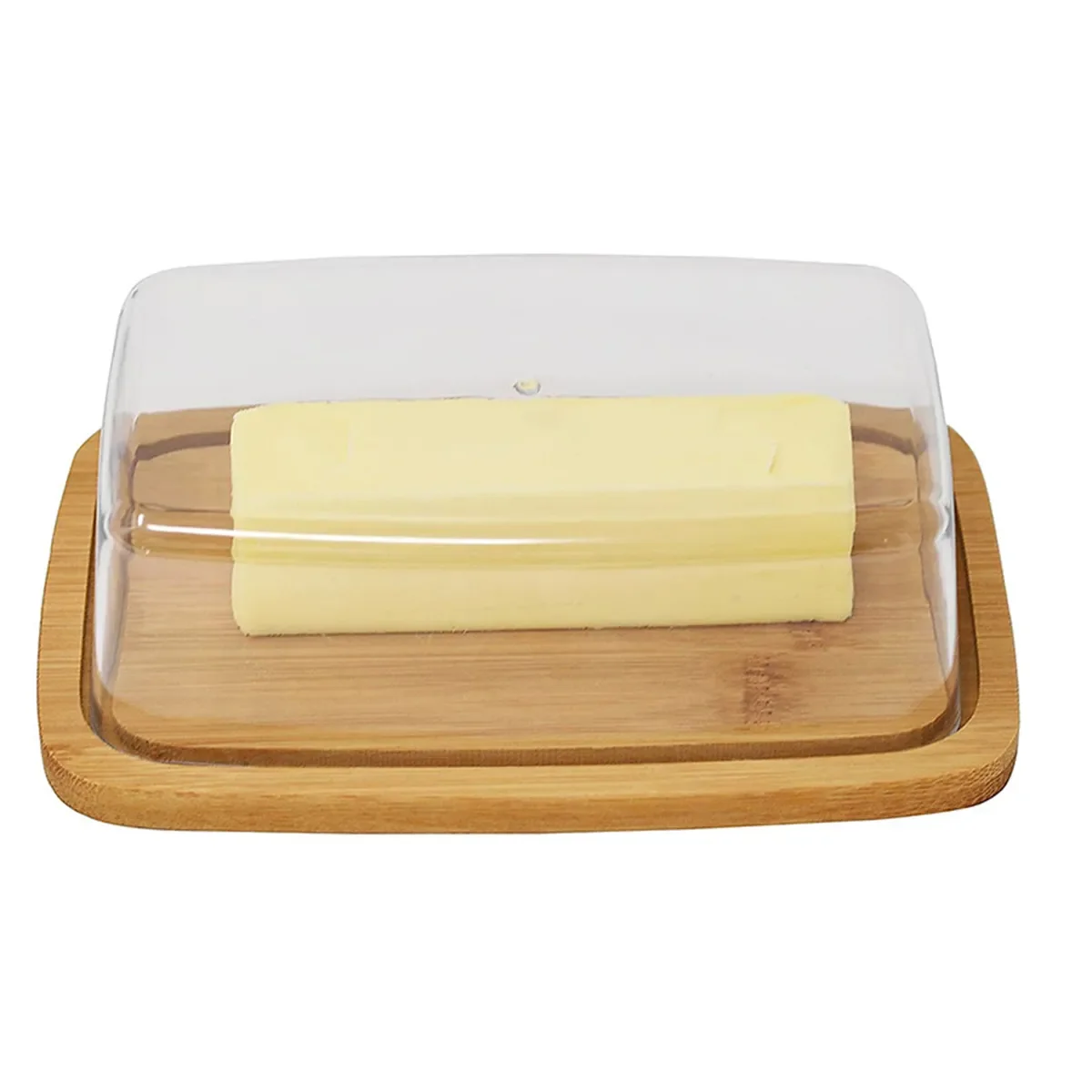 Popular design Wooden Countertop Airtight Butter Container Box Butter Dish kitchen daily ware use butter keeper