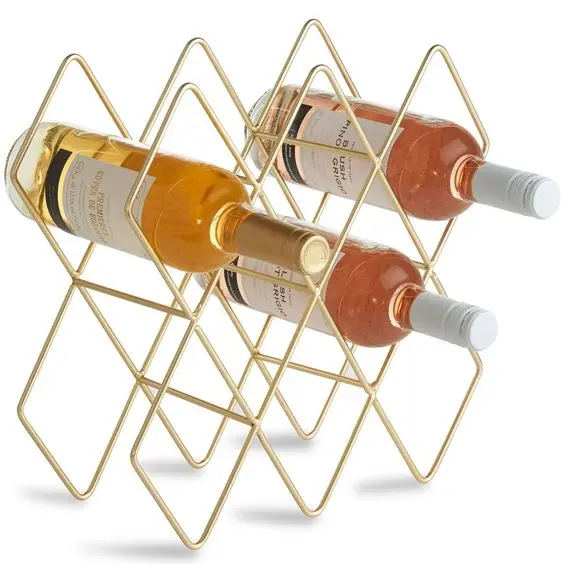 Modern Design metal Wine Rack Large Size barware Beer Champagne Wine Bottles Holder Decorative Bottle Stand Gold Finished