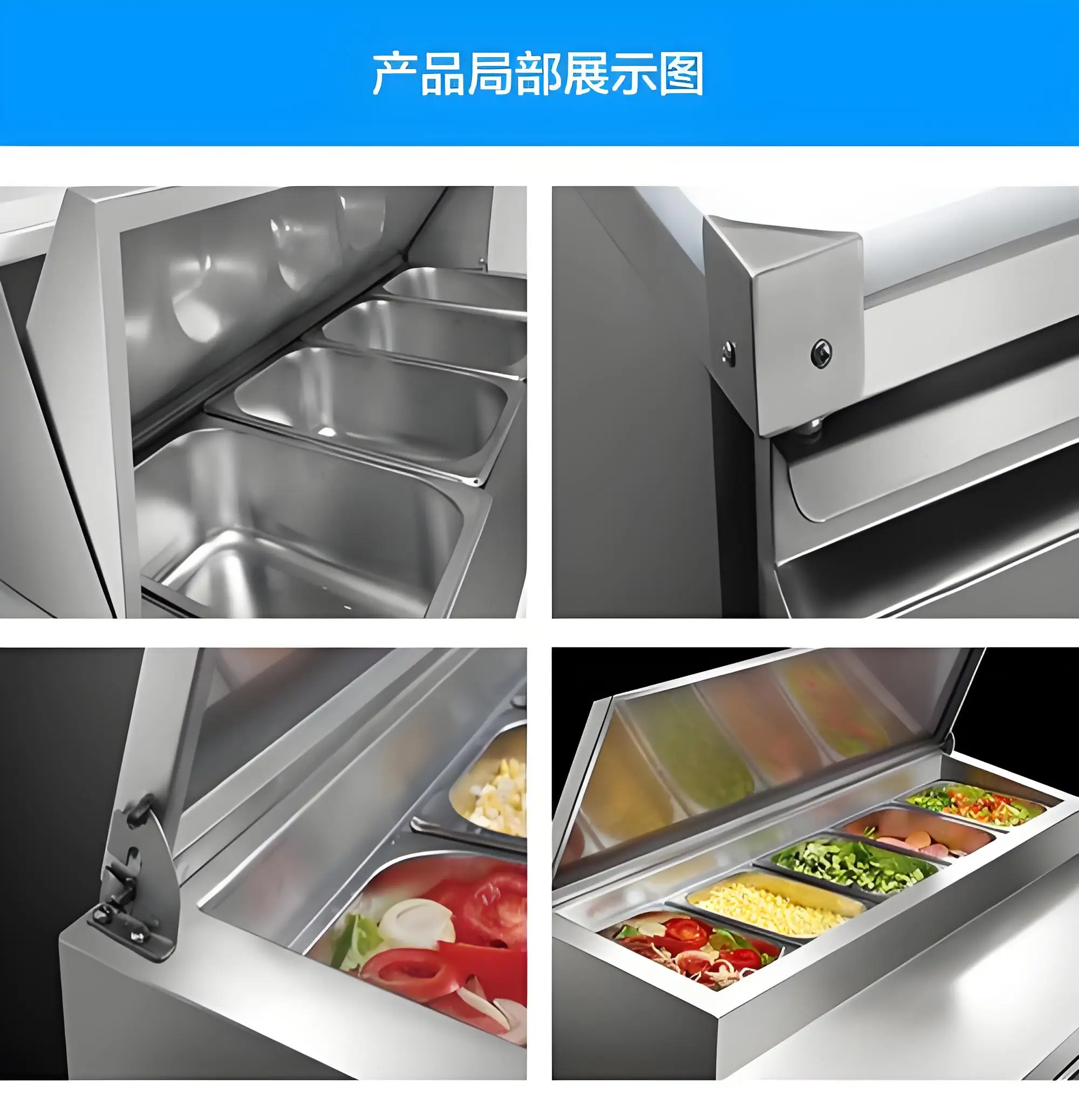 Factory Supply Fridge Freezer  wholesale  Commercial Pizza Prep Table fridge  High Quality double door freezer for Restaurant
