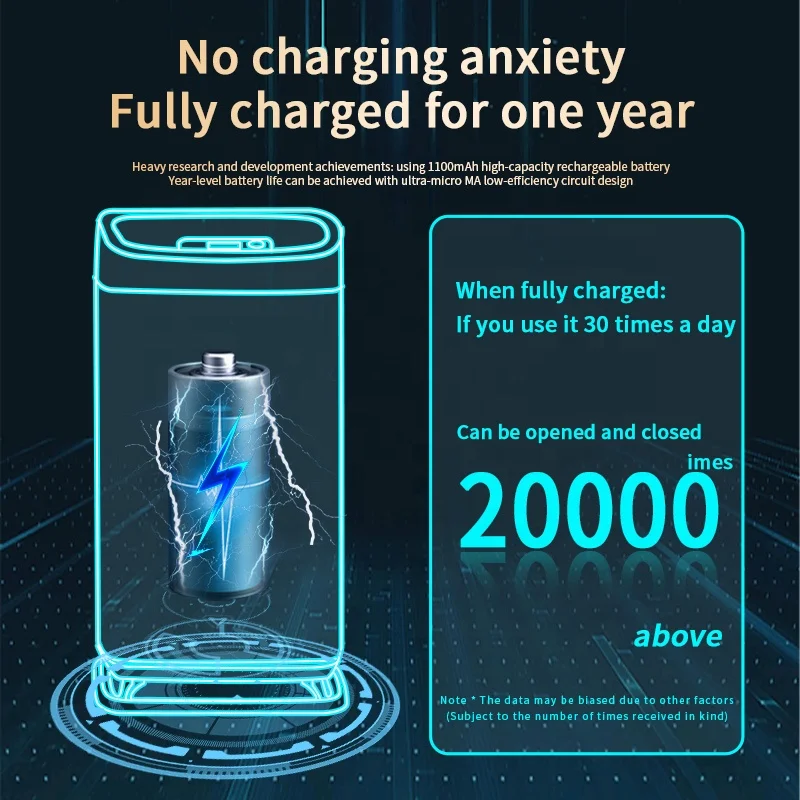 Leasylife 12LRectangle Sensor Rubbish Stainless Steel Sanitary Trash Can  Kitchen Smart Garbage Bin