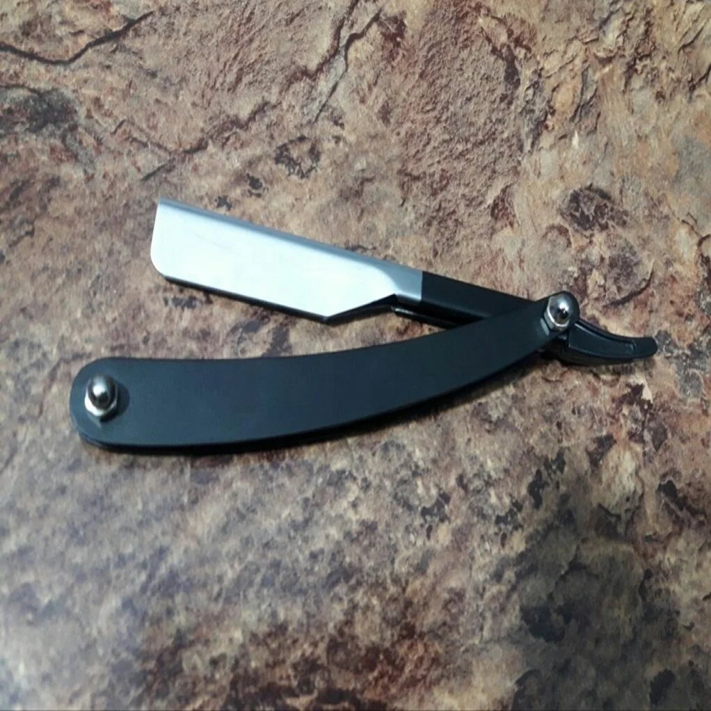 Stainless Steel Straight Edge Barber Shaving Razor Blade for Close Shaving Men Replaceable Blades