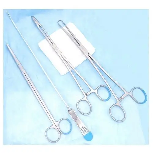 Stainless Steel Disposable IUCD Instrument Set Gross Maier Dressing Forceps Metzenbaum Scissors Pozzi Forceps high Uterine sound