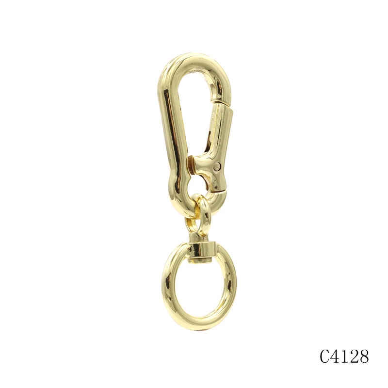 gold metal swivel eye snap hook o ring swivel hook for phone case strap