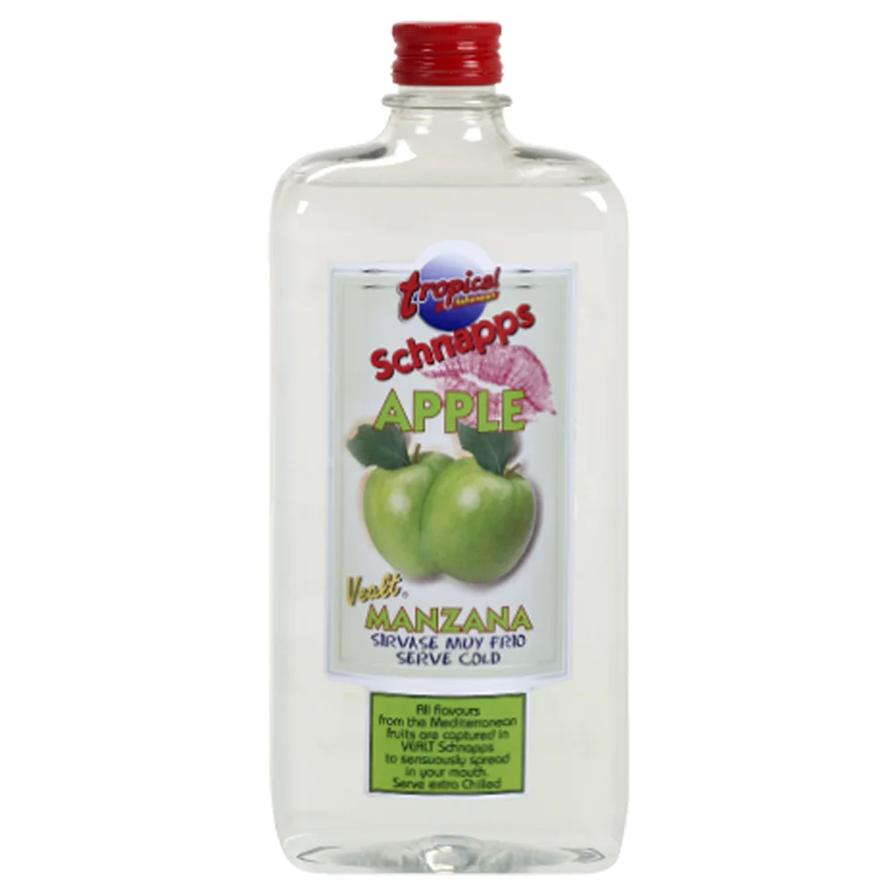 Тропическая 500 мл ПЭТ пластиковая бутылка шнапс фруктовый ликер вино со сладким яблочным ароматом прозрачное Фруктовое вино для продажи в Испания