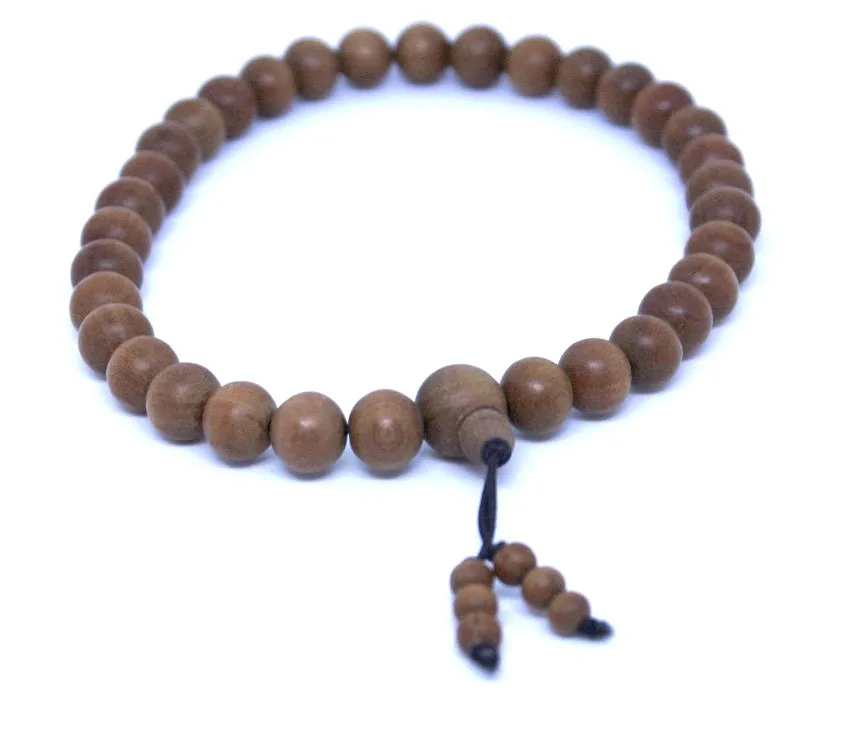 Handcrafted Indian White Sandalwood Islamic Small Beads Muslim Prayer Beads Misbaha Tasbih Tesbih 33 Wooden Prayer Beads