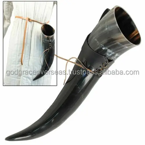 High Quality Viking Drinking Horn Natural Agate Polished Handicraft Carved Nautical Style for Home Decoration for Christmas