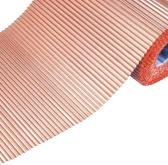 Fireplace Connection Wall Connection Copper  Pleated 300 mm  5 m