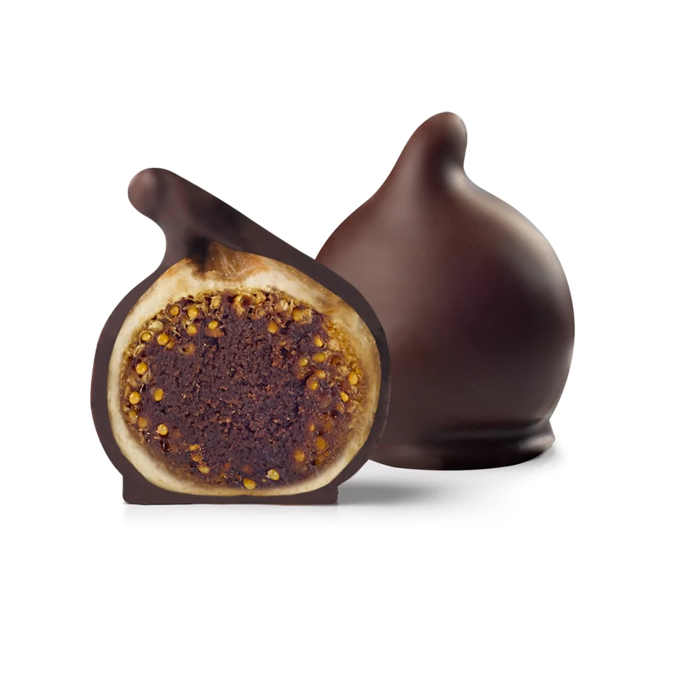 Excellent fig filled with truffle made with orange liquor and covered with pure chocolate 120g for supermarkets