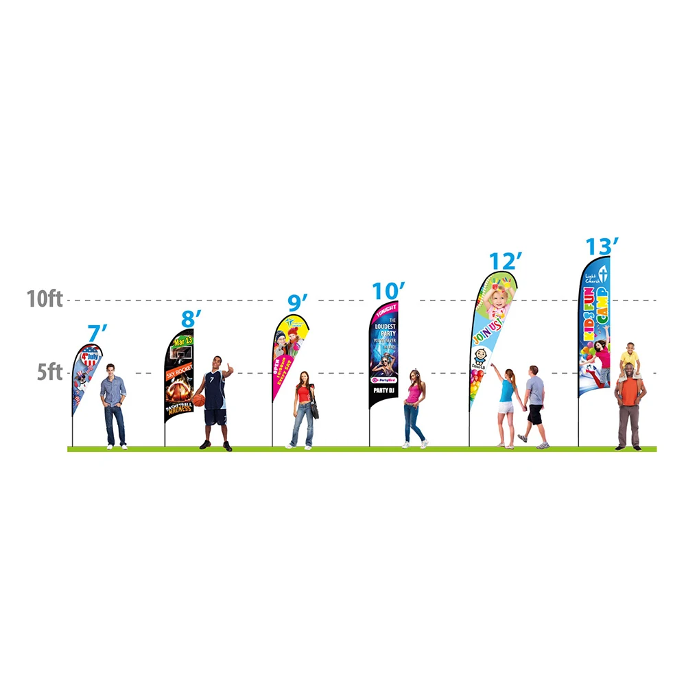 Light Customization outdoor Large Custom Beach Feather Banner Flag Flying Flags Banner Printed