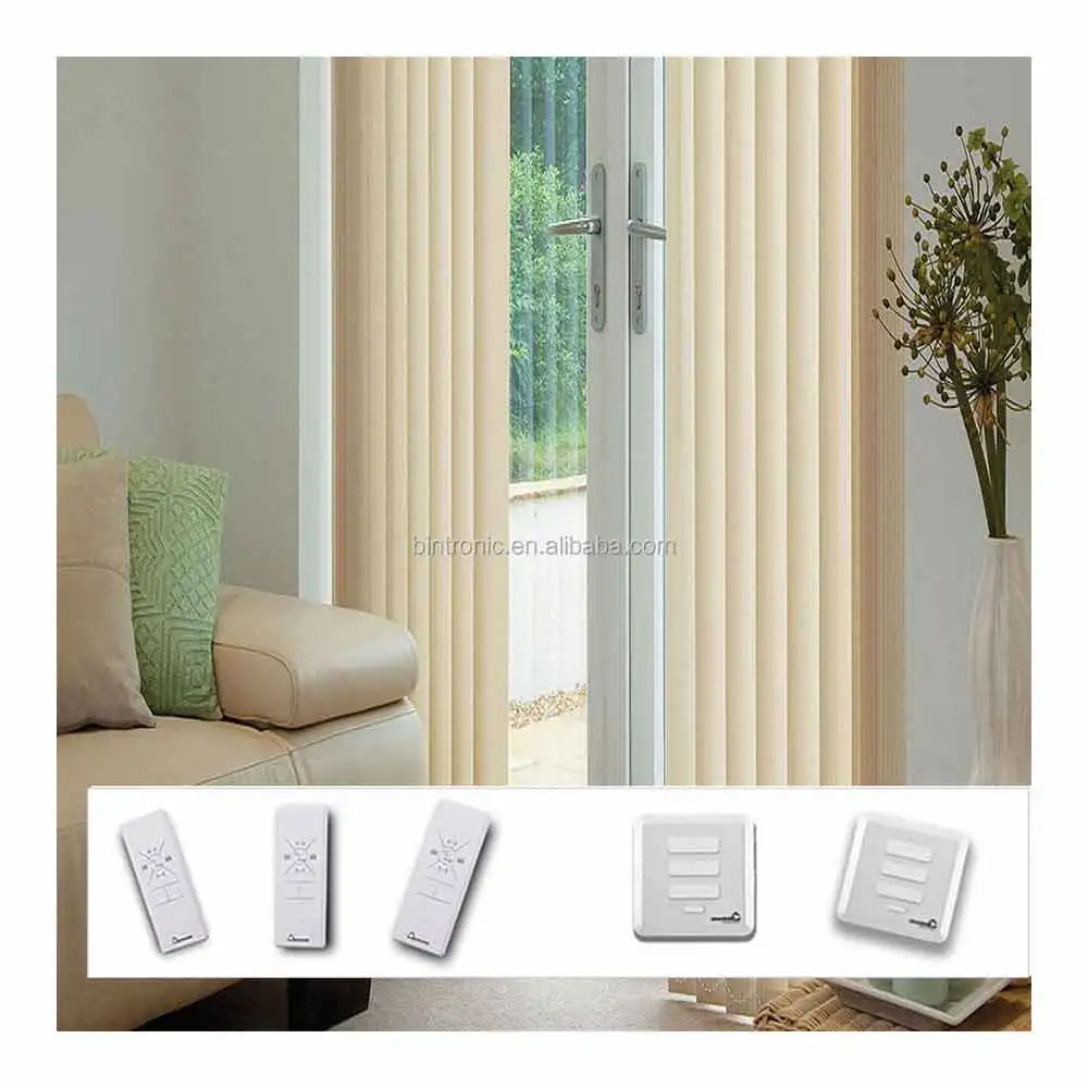 Bintronic Taiwan Plastic Slide Electric Curtain Motor Motorized Vertical Blinds Motorised Curtain Rod