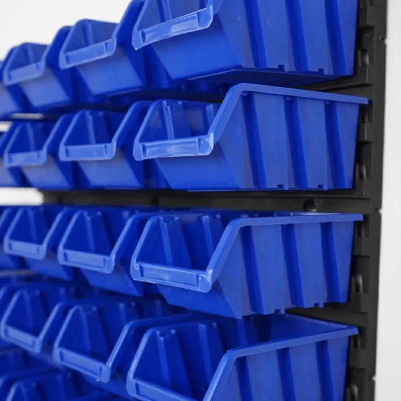 Good Selling 47 PCS Wall  Pegboard Storage Tool Blue Red Black Bit  Bin Set Box Hanging  Set With Tool