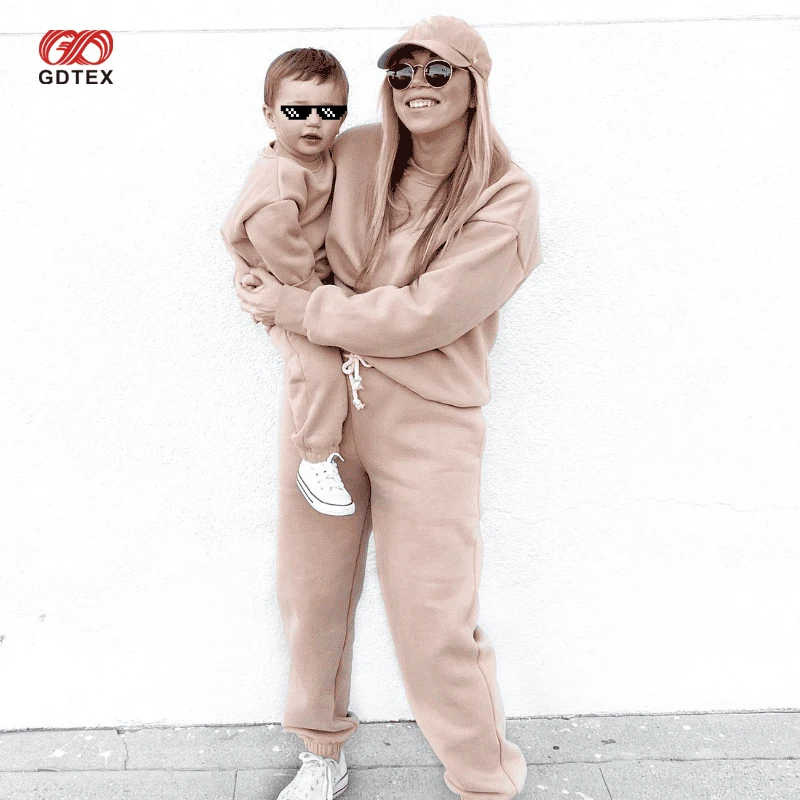GDTEX Custom Negotiable Price Custom Logo Mommy And Me Oversized Pullover Sweatsuit Set NOTICE This Link Is For Kid Jogger Set