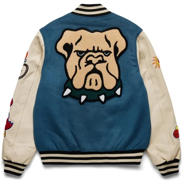 Varsity Jacket Fashion American Red Custom Logo Bulk Wholesale Blank Bomber Leather Sleeve Varsity Jackets