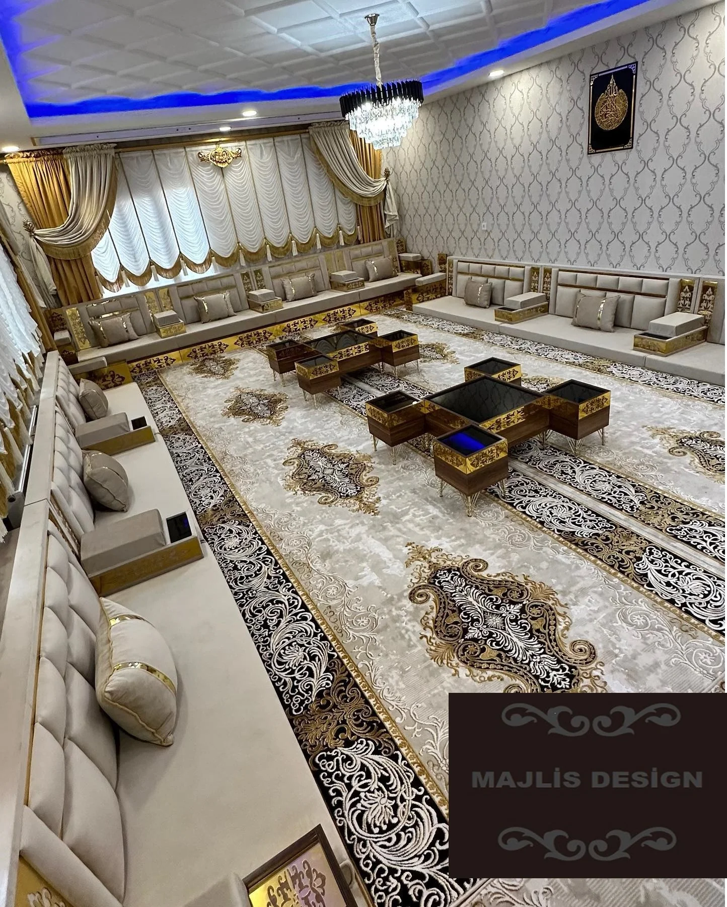 Arabic Majlis  Moroccan Majlis  Majlis Design   |  Customization Possible   L Shaped Arabic Floor Sofa Set    U Shaped Arabic