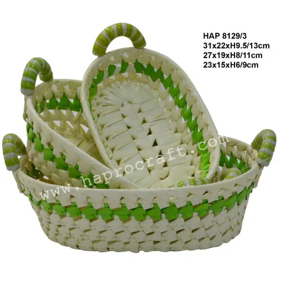 Eco-friendly bamboo basket tray/ Vietnam bamboo storage tray (HMT 12.983B)