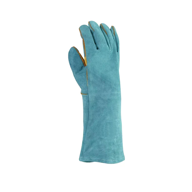 OEM Service Heat Resistant Cow Split Leather Welding Gloves Warm Lined Safety Gloves with Anti-Slip Protection for Driving